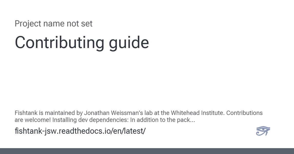 Contributing guide — fishtank